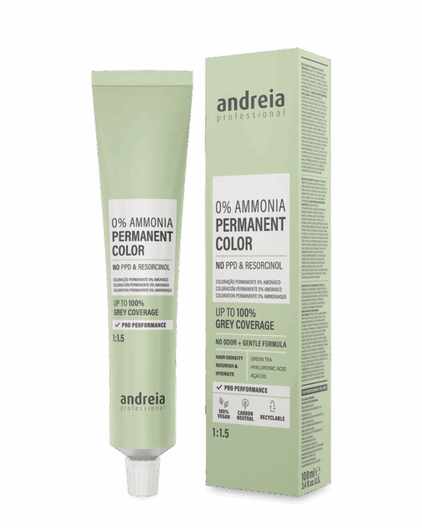 7COA007 - Andreia - Tinta Cabelo AP VEG PERM 0% AMMONIA 1:1.5 - 100ml
